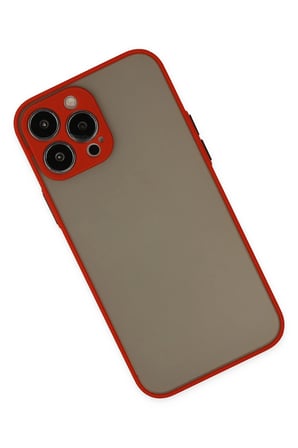 Uray store Apple iPhone 14 Pro Max Kılıf Montreal Silikon Kapak - Kırmızı