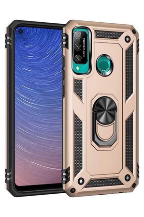 Uray store Huawei P40 Lite E Kılıf Sofya Yüzüklü Silikon Kapak - Gold