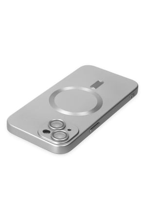 Uray store Apple iPhone 14 Plus Kılıf Moshi Lens Magneticsafe Silikon - Gümüş