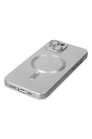 Uray store Apple iPhone 14 Plus Kılıf Moshi Lens Magneticsafe Silikon - Gümüş