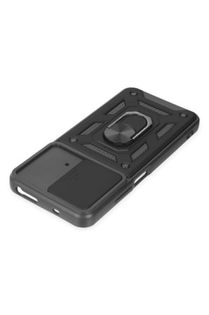 Uray store Xiaomi Poco M4 Pro 4G Kılıf Pars Lens Yüzüklü Silikon - Siyah