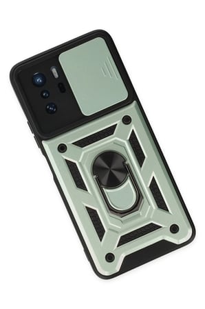 Uray store Xiaomi Poco X3 GT Kılıf Pars Lens Yüzüklü Silikon - Yeşil