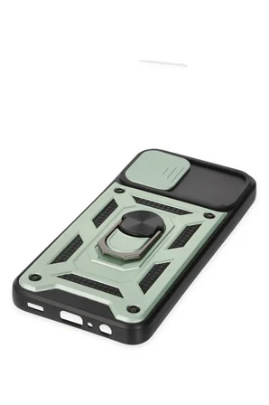 Uray store Samsung Galaxy A03 Kılıf Pars Lens Yüzüklü Silikon - Yeşil