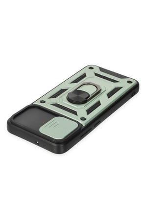 Uray store Samsung Galaxy A03 Kılıf Pars Lens Yüzüklü Silikon - Yeşil