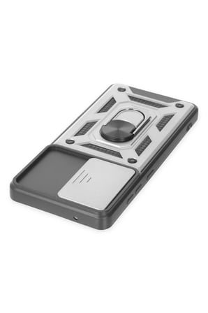 Uray store Samsung Galaxy S20 FE Kılıf Pars Lens Yüzüklü Silikon - Gümüş