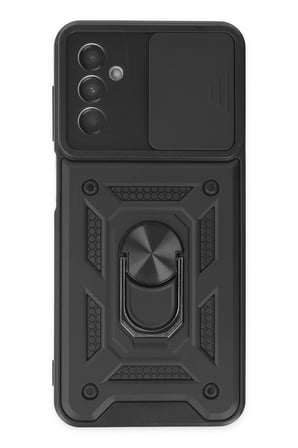 Uray store Samsung Galaxy A04S Kılıf Pars Lens Yüzüklü Silikon - Siyah