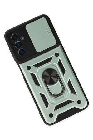 Uray store Samsung Galaxy A04S Kılıf Pars Lens Yüzüklü Silikon - Yeşil