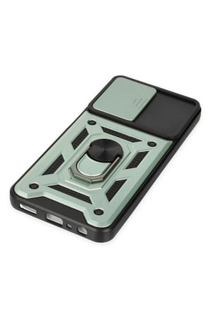 Uray store Samsung Galaxy A04S Kılıf Pars Lens Yüzüklü Silikon - Yeşil