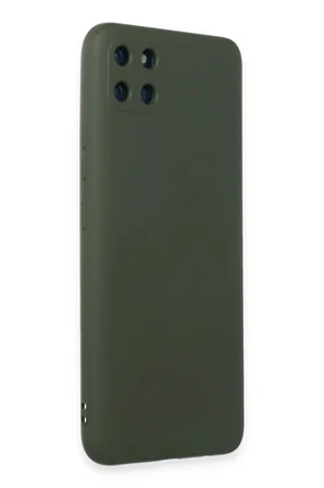 Uray store Realme C11 Kılıf Nano içi Kadife Silikon - Koyu Yeşil