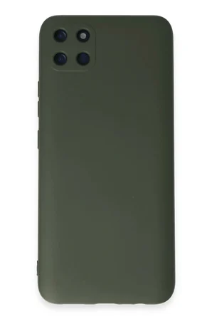 Uray store Realme C11 Kılıf Nano içi Kadife Silikon - Koyu Yeşil