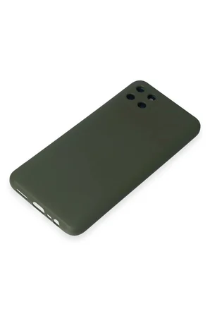Uray store Realme C11 Kılıf Nano içi Kadife Silikon - Koyu Yeşil