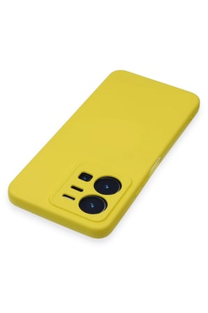 Uray store Vivo Y35 Kılıf Nano içi Kadife Silikon - Sarı