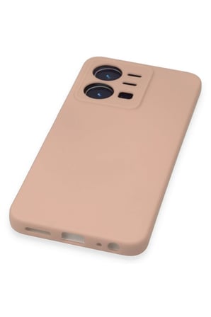 Uray store Vivo Y35 Kılıf Nano içi Kadife Silikon - Pudra