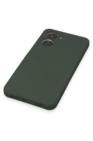 Uray store Vivo Y16 Kılıf Nano içi Kadife Silikon - Koyu Yeşil