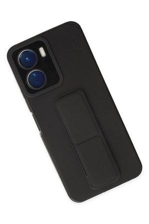 Uray store Vivo Y16 Kılıf Mega Standlı Silikon - Siyah