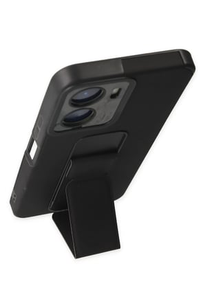 Uray store Vivo Y16 Kılıf Mega Standlı Silikon - Siyah