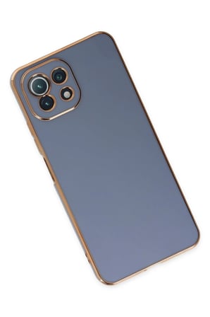 Uray store Xiaomi Mİ 11 Lite Kılıf Volet Silikon - Mavi