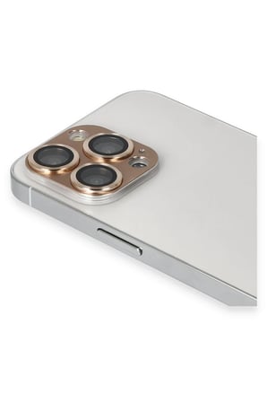 Uray store Apple iPhone 13 Pro Max Pers Alüminyum Kamera Lens - Gold