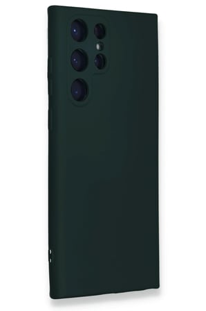 Uray store Samsung Galaxy S23 Ultra Kılıf Nano içi Kadife Silikon - Koyu Yeşil