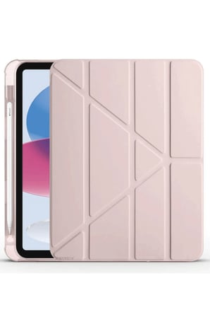 Uray store Apple iPad 2022 10.9 (10.nesil) Kılıf Kalemlikli Mars Tablet Kılıfı - Rose Gold