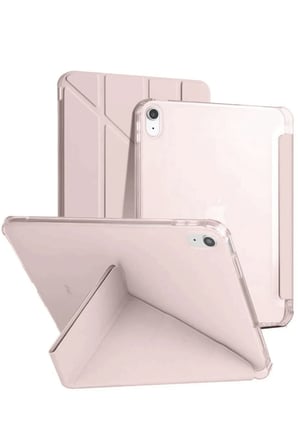 Uray store Apple iPad 2022 10.9 (10.nesil) Kılıf Kalemlikli Mars Tablet Kılıfı - Rose Gold