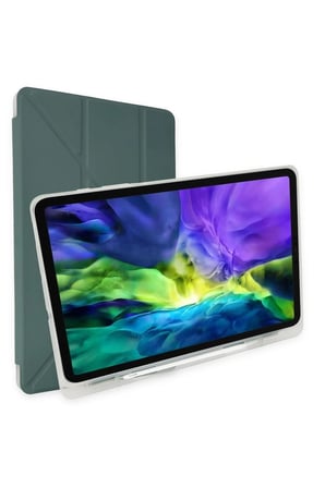 Uray store Apple iPad 2022 10.9 (10.nesil) Kılıf Kalemlikli Mars Tablet Kılıfı - Koyu Yeşil