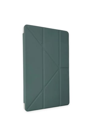 Uray store Apple iPad 2022 10.9 (10.nesil) Kılıf Kalemlikli Mars Tablet Kılıfı - Koyu Yeşil