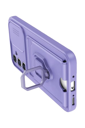 Uray store Samsung Galaxy A14 4G Kılıf Zuma Kartvizitli Yüzüklü Silikon - Lila