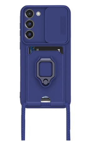 Uray store Samsung Galaxy S23 Plus Kılıf Zuma Kartvizitli Yüzüklü Silikon - Lacivert