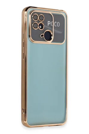 Uray store Xiaomi Redmi 10C Kılıf Razer Lensli Silikon - Gold