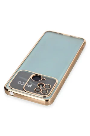 Uray store Xiaomi Redmi 10C Kılıf Razer Lensli Silikon - Gold