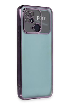 Uray store Xiaomi Redmi 10C Kılıf Razer Lensli Silikon - Mor
