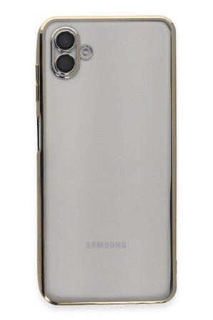 Uray store Samsung Galaxy A04 Kılıf Razer Lensli Silikon - Gold