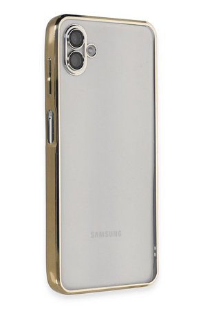 Uray store Samsung Galaxy A04 Kılıf Razer Lensli Silikon - Gold