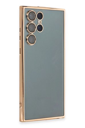 Uray store Samsung Galaxy S22 Ultra Kılıf Razer Lensli Silikon - Gold