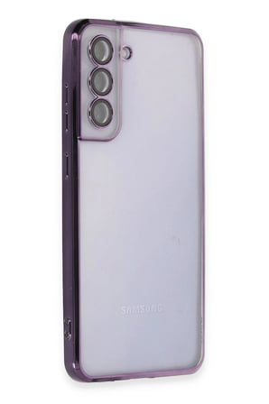 Uray store Samsung Galaxy S21 FE Kılıf Razer Lensli Silikon - Mor