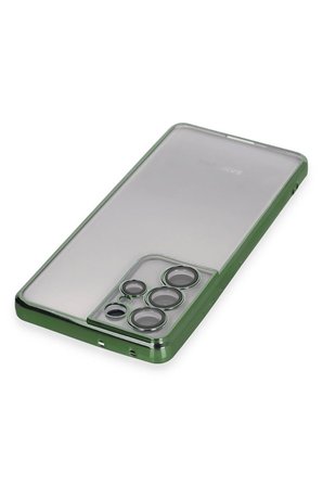 Uray store Samsung Galaxy S21 Ultra Kılıf Razer Lensli Silikon - Yeşil