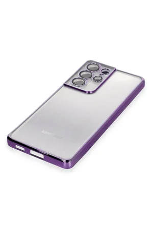 Uray store Samsung Galaxy S21 Ultra Kılıf Razer Lensli Silikon - Mor