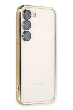 Uray store Samsung Galaxy S23 Plus Kılıf Razer Lensli Silikon - Gold