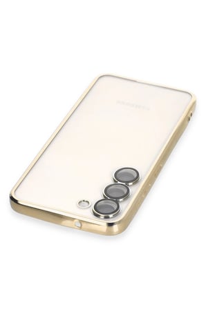 Uray store Samsung Galaxy S23 Plus Kılıf Razer Lensli Silikon - Gold