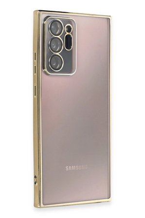 Uray store Samsung Galaxy Note 20 Ultra Kılıf Razer Lensli Silikon - Gold