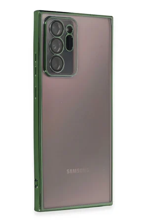 Uray store Samsung Galaxy Note 20 Ultra Kılıf Razer Lensli Silikon - Yeşil