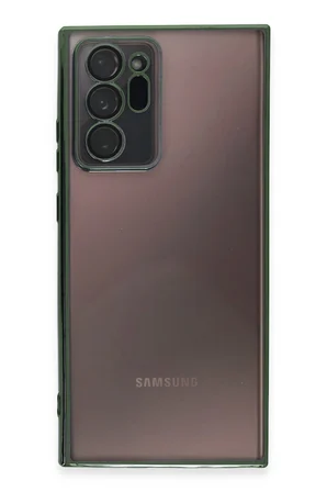 Uray store Samsung Galaxy Note 20 Ultra Kılıf Razer Lensli Silikon - Yeşil