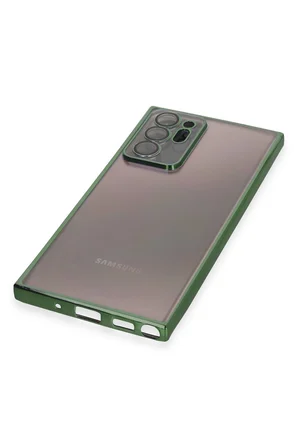 Uray store Samsung Galaxy Note 20 Ultra Kılıf Razer Lensli Silikon - Yeşil