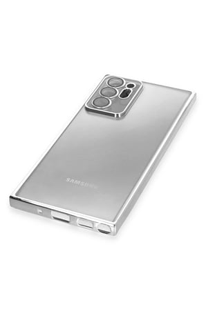 Uray store Samsung Galaxy Note 20 Ultra Kılıf Razer Lensli Silikon - Gümüş