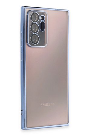 Uray store Samsung Galaxy Note 20 Ultra Kılıf Razer Lensli Silikon - Açık Mavi
