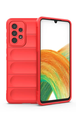 Uray store Samsung Galaxy A33 5G Kılıf Optimum Silikon - Kırmızı