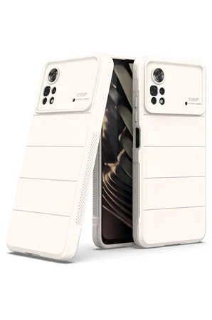 Uray store Xiaomi Poco X4 Pro 5G Kılıf Optimum Silikon - Krem