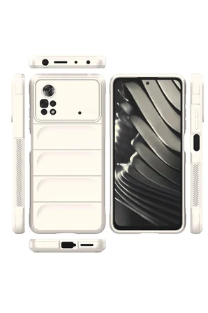 Uray store Xiaomi Poco X4 Pro 5G Kılıf Optimum Silikon - Krem