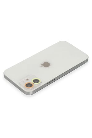 Uray store Apple iPhone 11 Renkli Kamera Lens Koruma Cam - Sarı-Turuncu